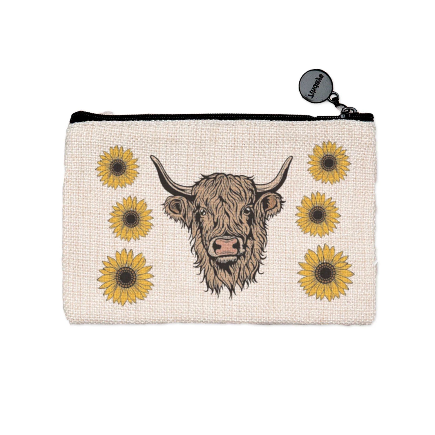 Cute Highland Cow Large Zipper Pouch - Versatile Travel, Cosmetic, and Pencil Bag - Counter Couture