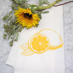 Lemon Flour Sack Towel - Eco-Friendly, Hand-Drawn Design - Counter Couture