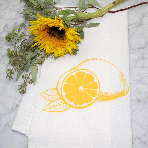 Lemon Printed Tea Towel - Counter Couture
