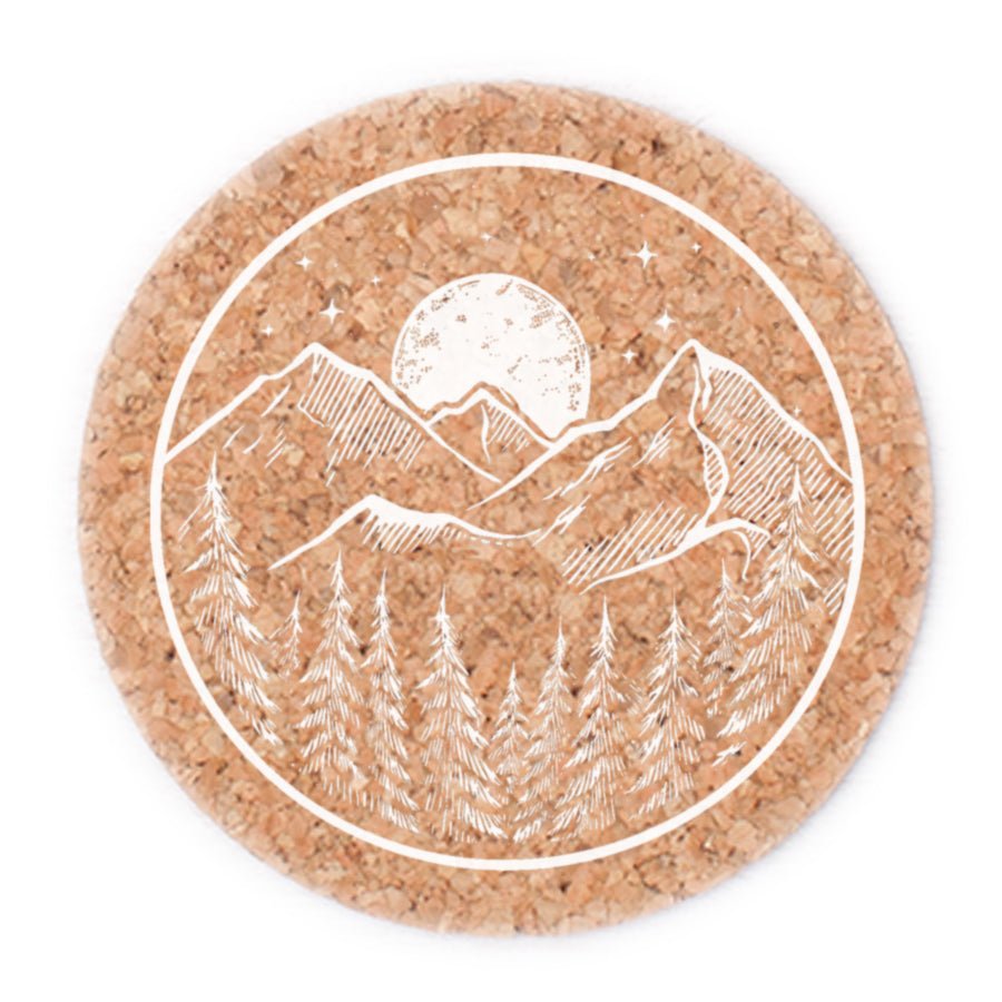 Midnight Mountain Range Cork Coaster