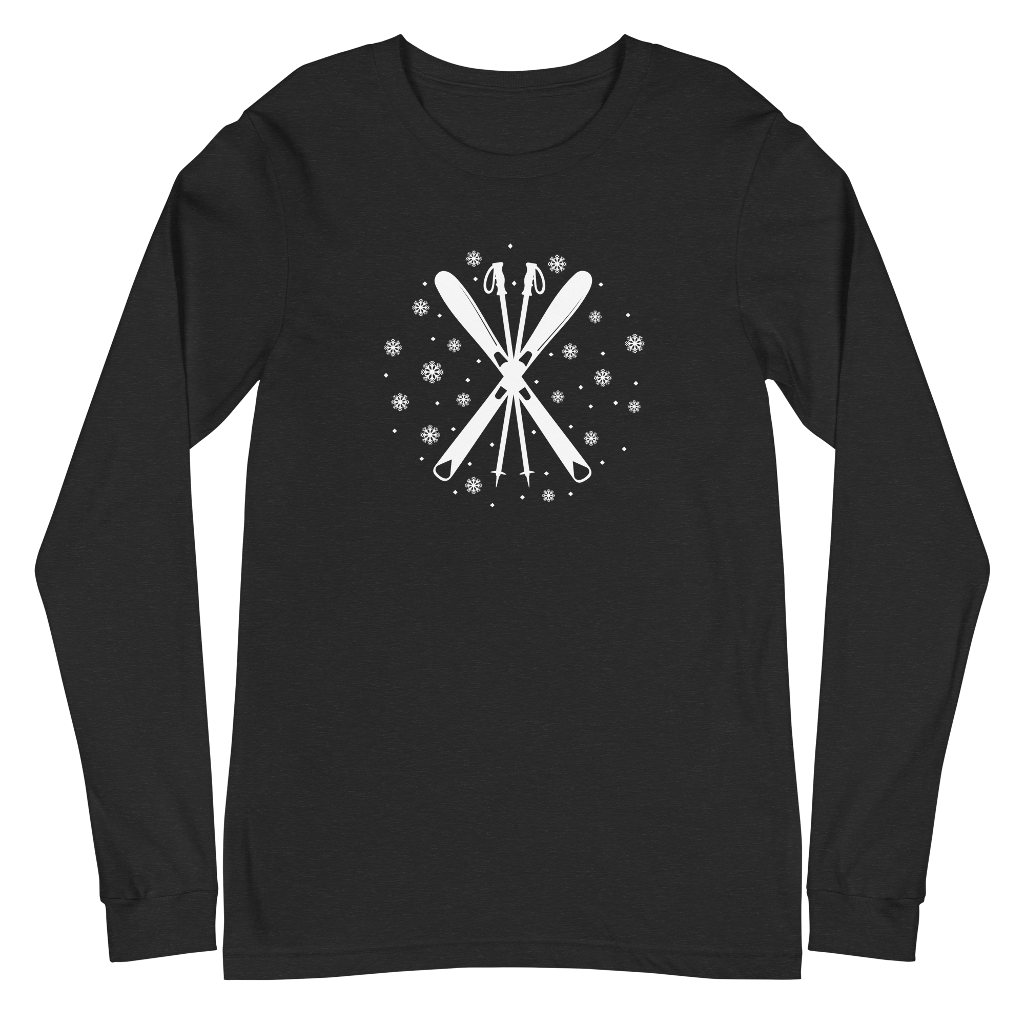 Ski Long Sleeve Shirt – Unisex Winter T-Shirt – Retro Ski Graphic Tee – Snow Shirt – Cozy Après Ski Top – Hand Printed in Denver