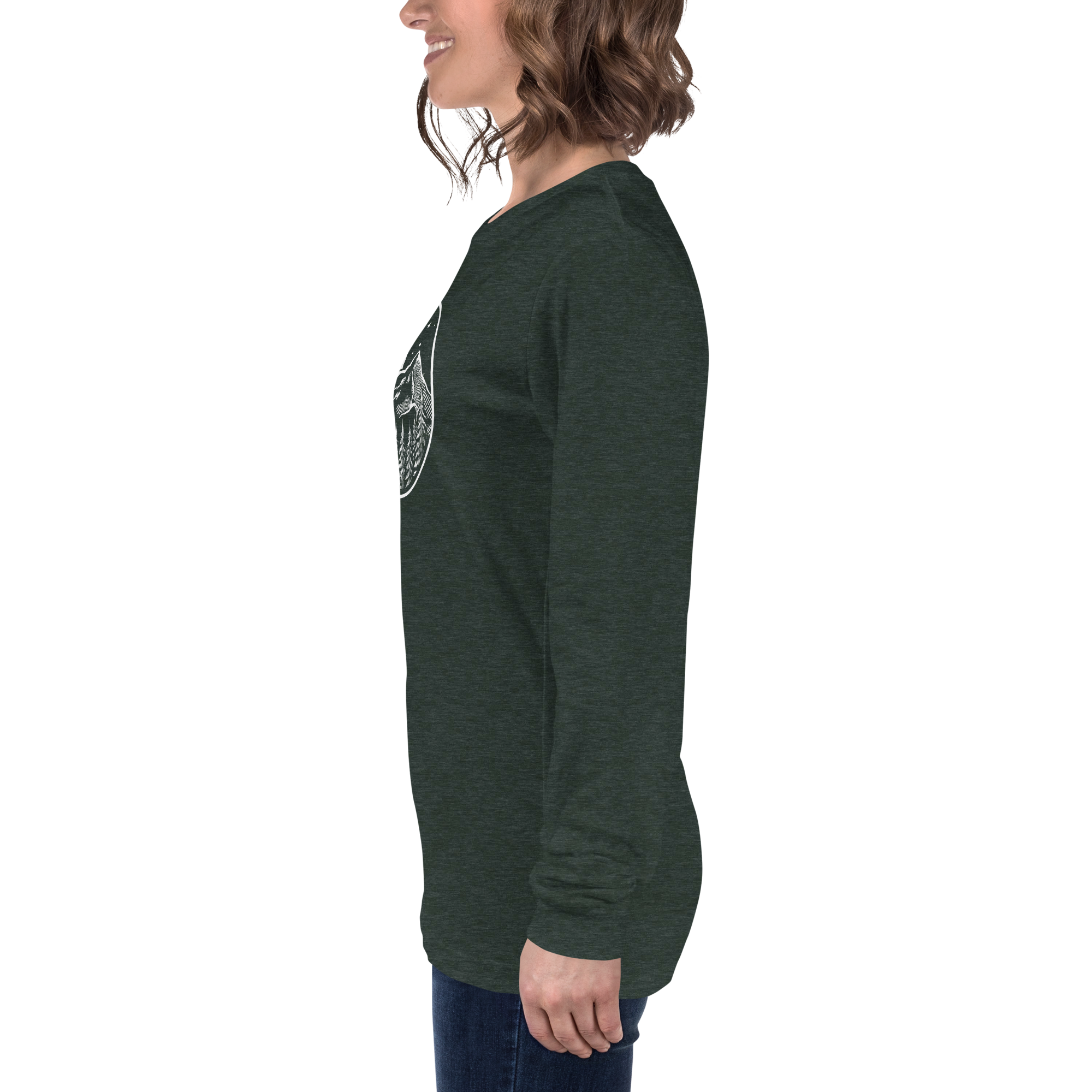 Midnight Mountain Long Sleeve Shirt – Unisex Winter T-Shirt – Graphic Tee – Mountain Shirt