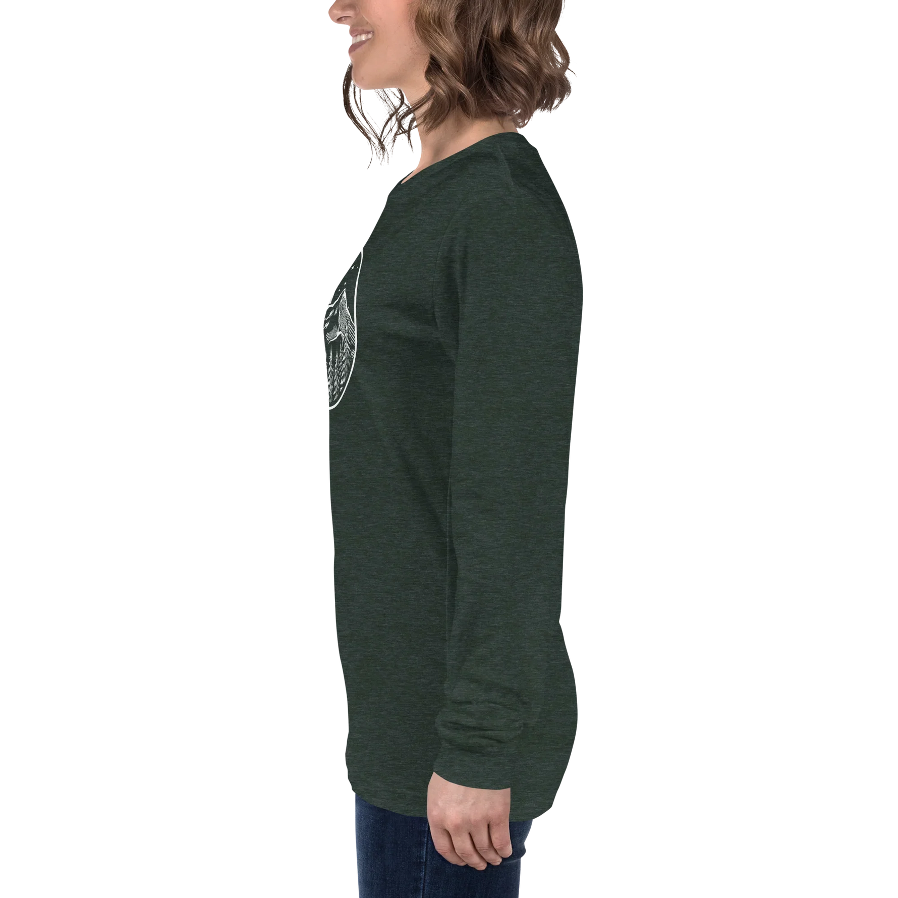 Midnight Mountain Long Sleeve Shirt – Unisex Winter T-Shirt – Graphic Tee – Mountain Shirt - Counter Couture