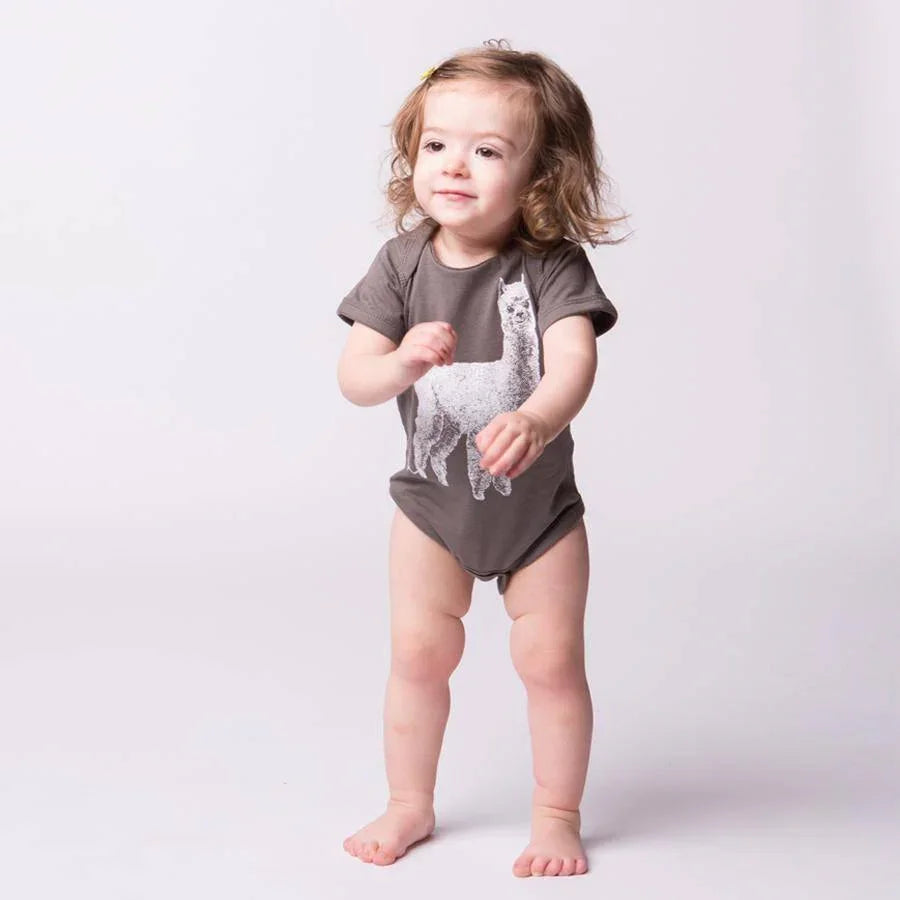 Alpaca Baby Bodysuit - Eco-Friendly, Hand-Drawn, 3-18 Months - Counter Couture