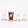 Alpaca Beer Pint Glass Set of 4-Counter Couture