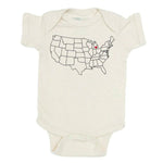 Map Baby Bodysuit - Natural, Customizable, State Pride - Counter Couture