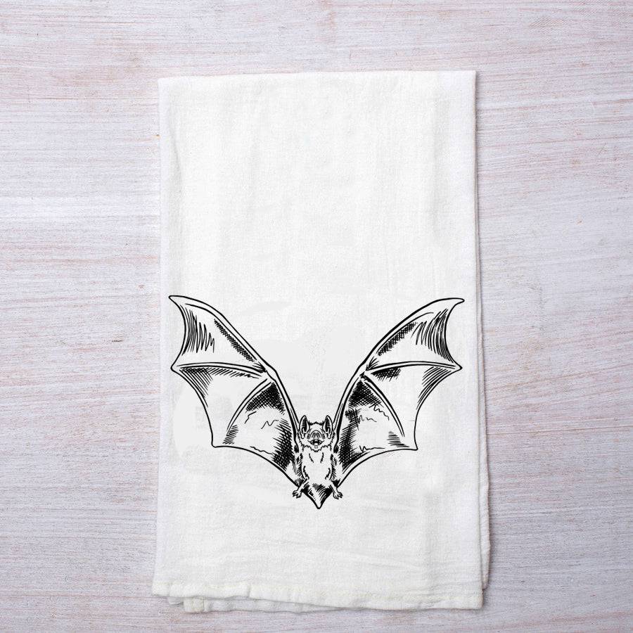 Bat Flour Sack Towel - Eco-friendly And Hand-Drawn Tea Towel - Counter Couture