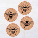Bee Cork Coasters - Hand-Printed - Eco-Friendly - Locally Made - Counter Couture