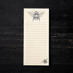 Bumble Bee Magnetic Notepad - Cute 3.5” x 8” Grocery List with 50 Pages, Recycled Paper - Counter Couture