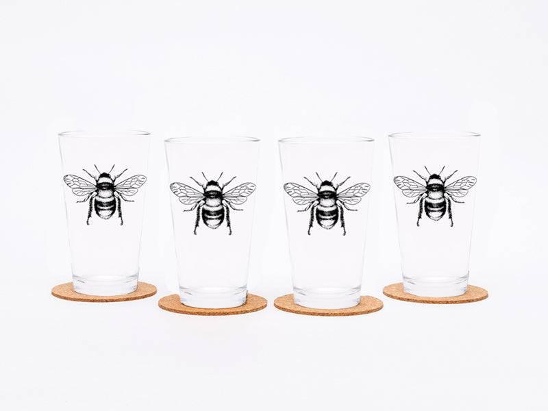 Bee Pint Glass Gift Set of 4-Counter Couture