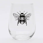 Bee Stemless Wine Glass - 17 oz Wine Glass - Dishwasher Safe - Counter Couture