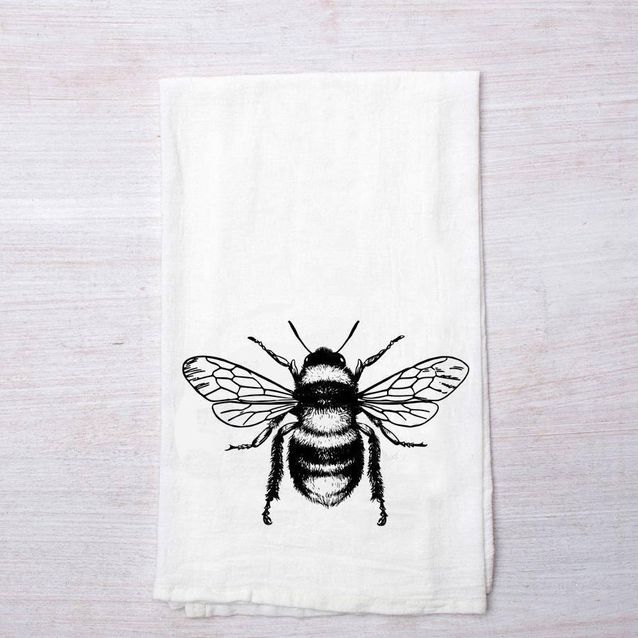 Bee Flour Sack Towel-Tea Towel- Housewarming Gift - Kitchen Towel - Counter Couture