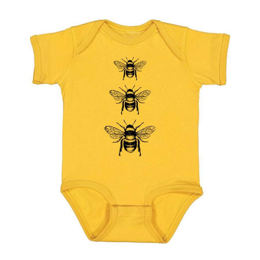 Bee Baby Bodysuit - Eco-Friendly, Hand-Drawn, 3-18 months - Counter Couture