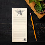 Bumble Bee Magnetic Notepad - Cute 3.5” x 8” Grocery List with 50 Pages, Recycled Paper - Counter Couture