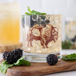 Bison Rocks Glass - 11oz Whiskey Glass - Lead Free - Counter Couture