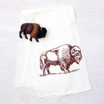 Bison Flour Sack Towel - Eco-Friendly Cotton Kitchen Towel, Hand-Drawn Design - Counter Couture