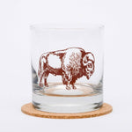 National Park Whiskey Glasses Set of 4 Lead-Free 11 oz Rocks Glass with Wildlife Prints - Counter Couture