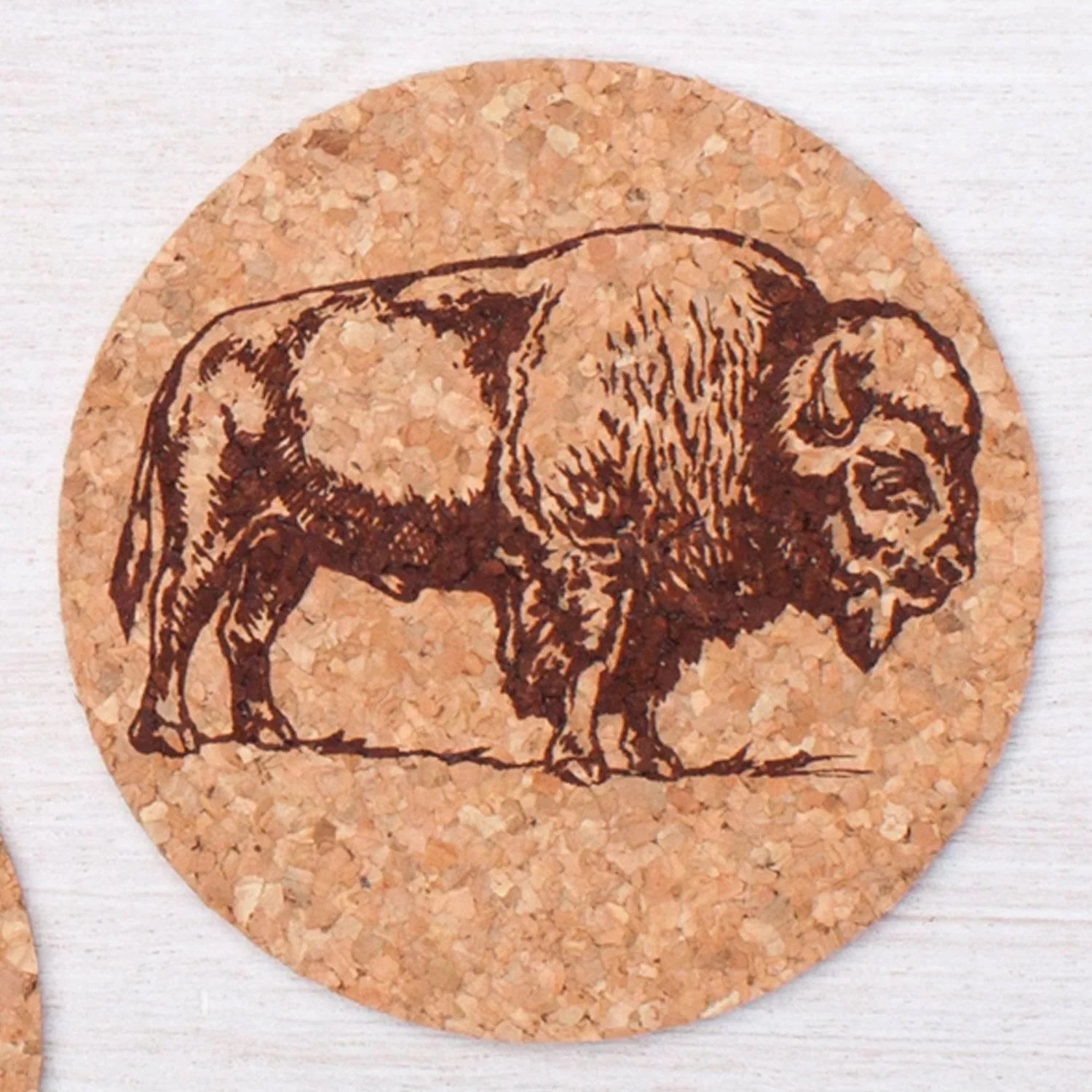 Bison Cork Coaster - Hand-Printed - Eco-Friendly - Locally Made - Counter Couture