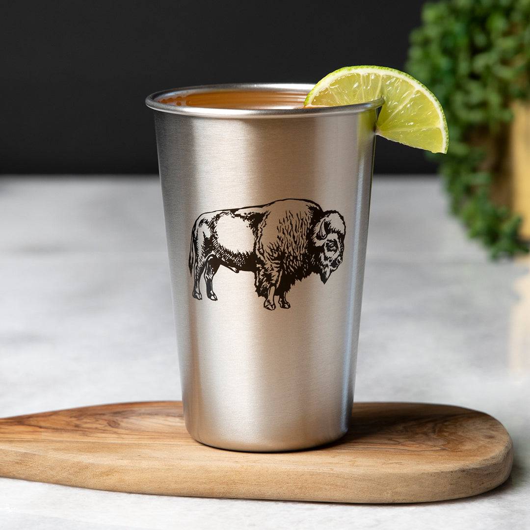 Bison Stainless Steel Pint Glass - Counter Couture