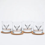 Buffalo Skull Rocks Glass - 11oz Whiskey Glass - Lead Free - Counter Couture