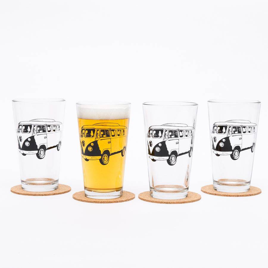 Bus Beer Pint Glasses Set of 4-Counter Couture