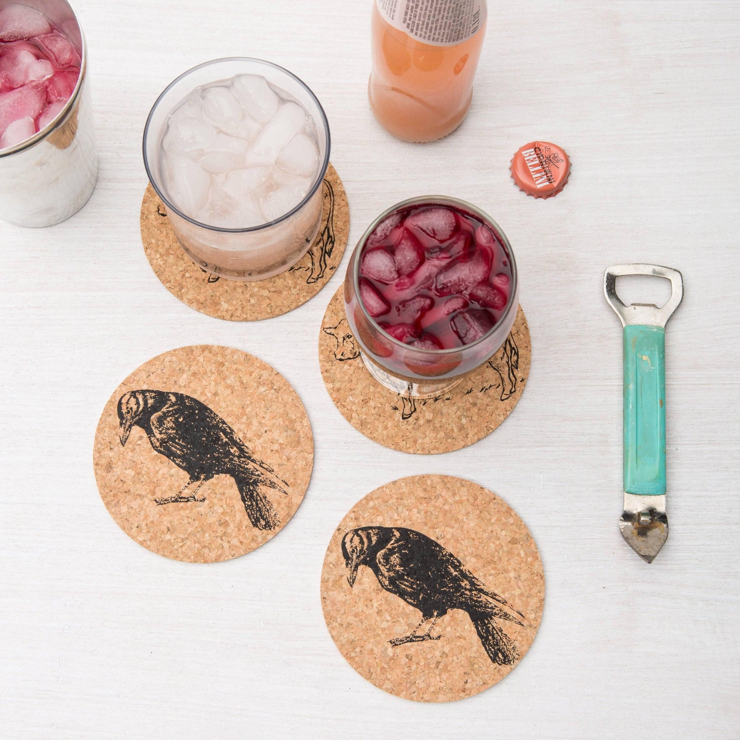 Crow Coaster - Eco-Friendly - Hand-Printed - Locally Made - Counter Couture