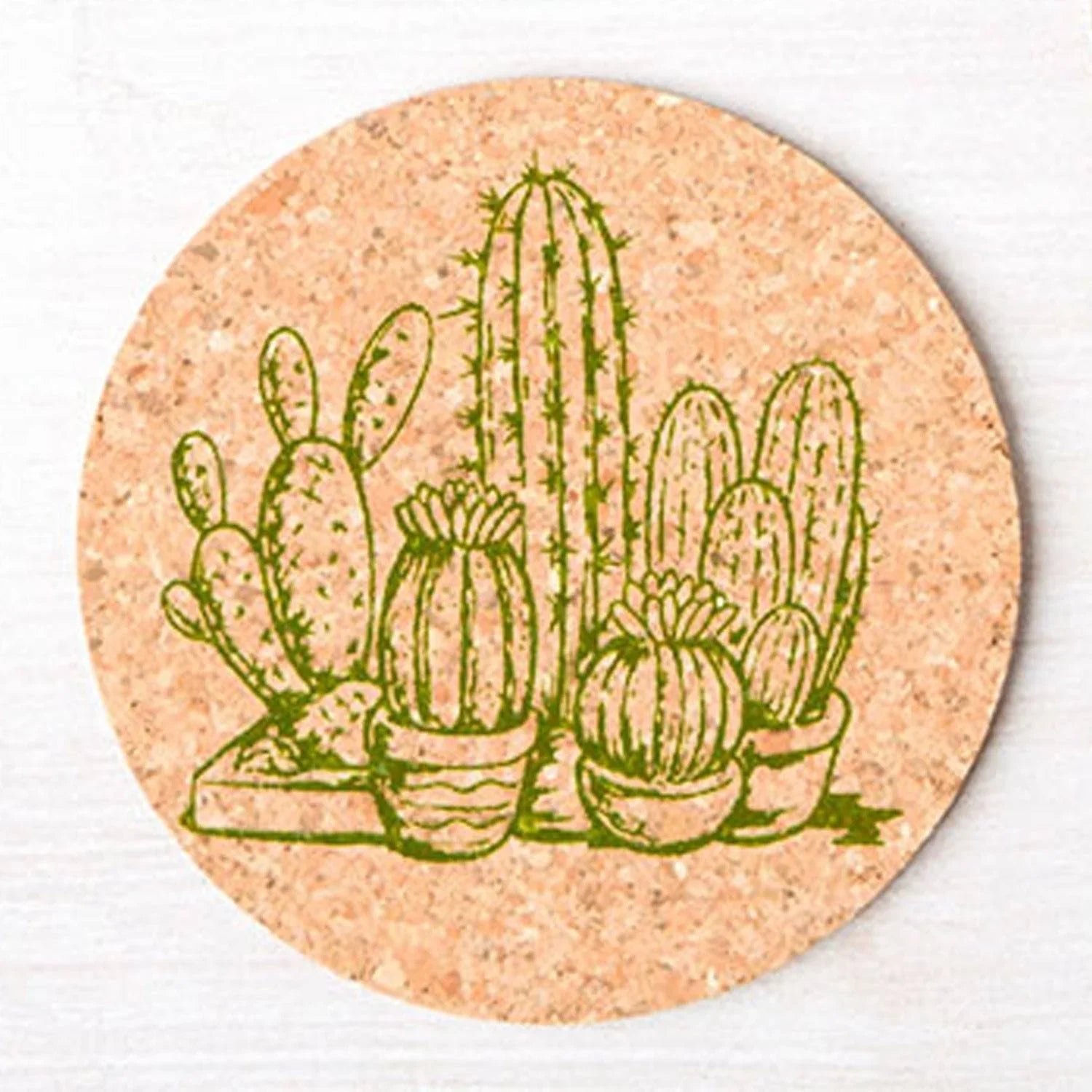 Cactus Cork Coaster - Hand-Printed - Eco-Friendly - Locally Made - Counter Couture