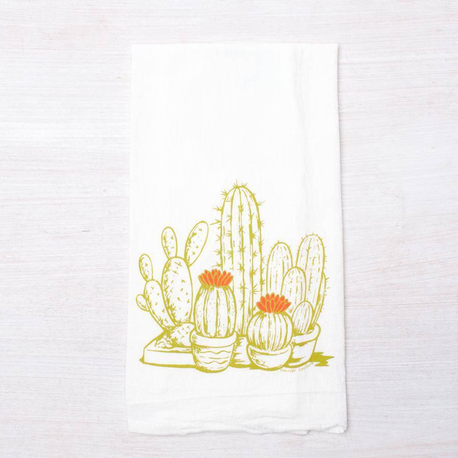 Cactus Flour Sack Towel-Tea Towel-Counter Couture