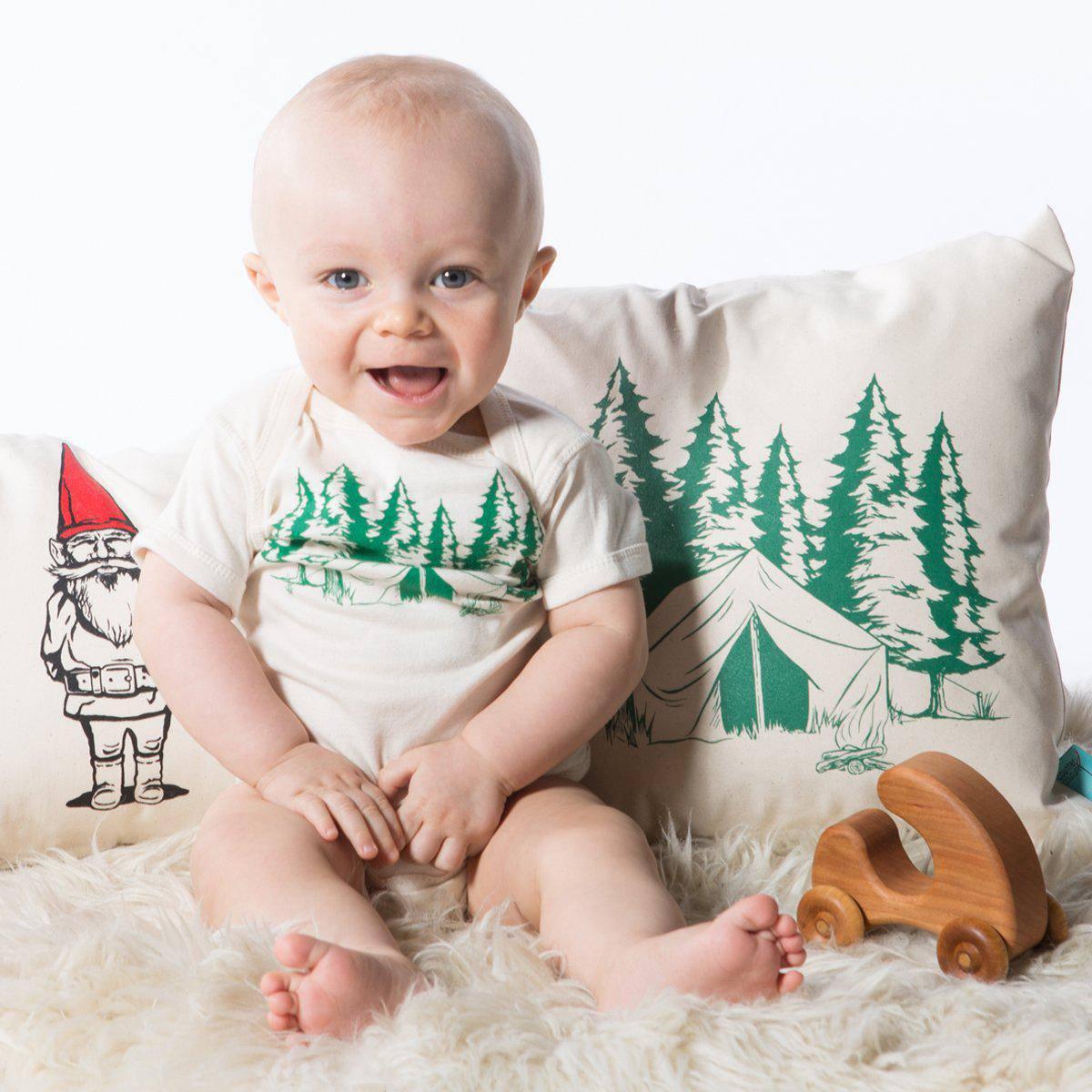 Camping Baby Bodysuit - Natural-Baby-Counter Couture