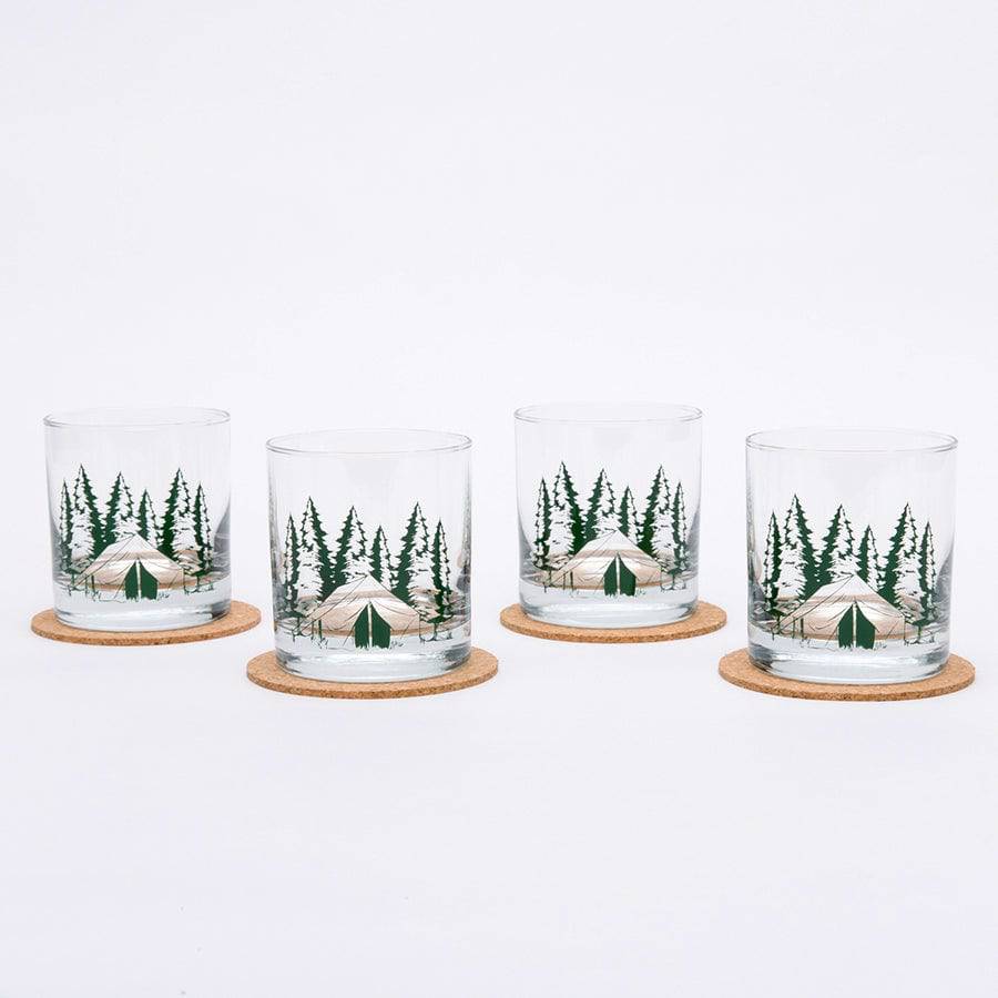 Camping Whiskey Glass Set of 4-Counter Couture