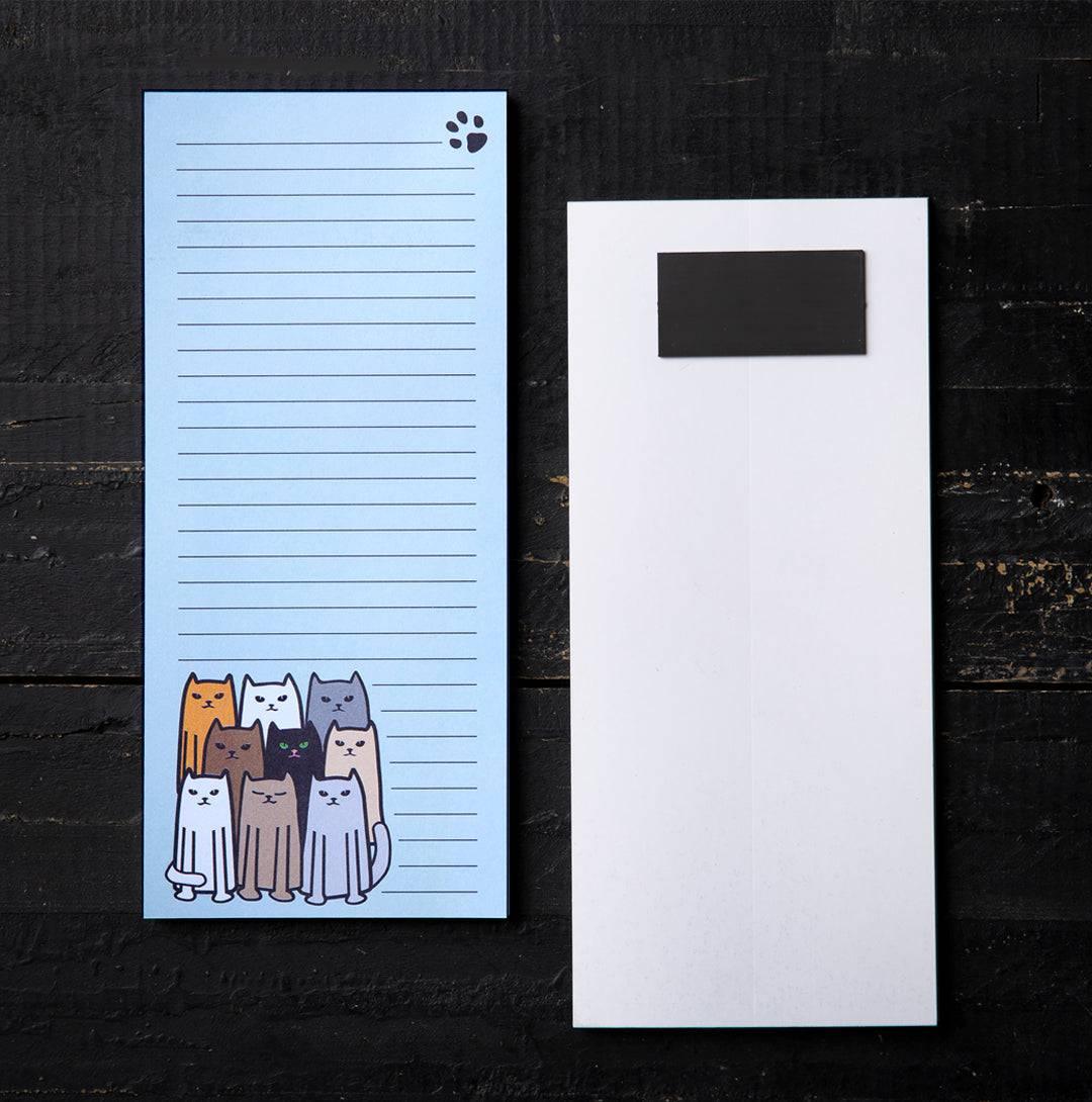 Cute Cat Grocery List Pad - Magnetic Notepad with 50 Pages and Hand-Drawn Illustration - Counter Couture