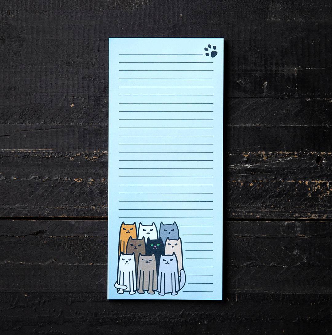 Cute Cat Grocery List Pad - Magnetic Notepad with 50 Pages and Hand-Drawn Illustration - Counter Couture