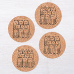 Cat Cork Coaster - Hand-Printed - Eco-Friendly - Locally Made - Counter Couture