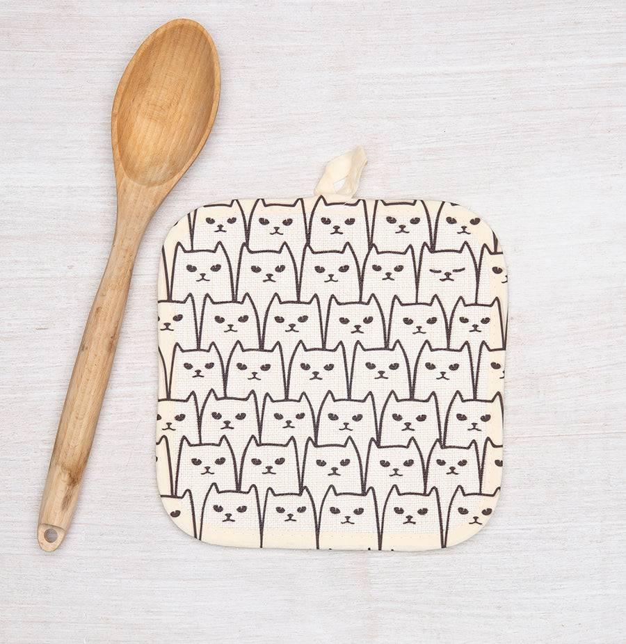 Cat-Themed Oven Mitt and Potholder Set - Heat Resistant, Fun Kitchen Accessories - Counter Couture