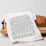 Cat Flour Sack Towel - Eco-Friendly | Hand-Drawn - Counter Couture