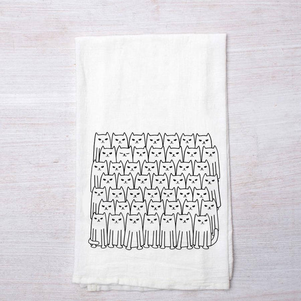 Cat Flour Sack Towel - Tea Towel - Housewarming Gift -  Hand Towel - Dish Towel - Counter Couture