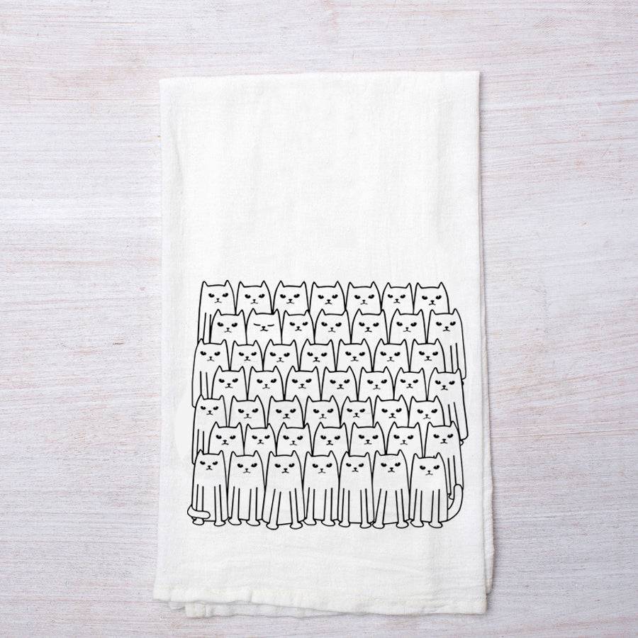 Cat and Dog Flour Sack Tea Towel Set - Eco-Friendly, Hand-Drawn - Counter Couture