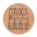 Cat Cork Coaster - Hand-Printed - Eco-Friendly - Locally Made - Counter Couture