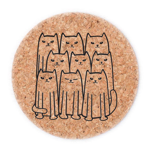 Cats Cork Coasters-Counter Couture