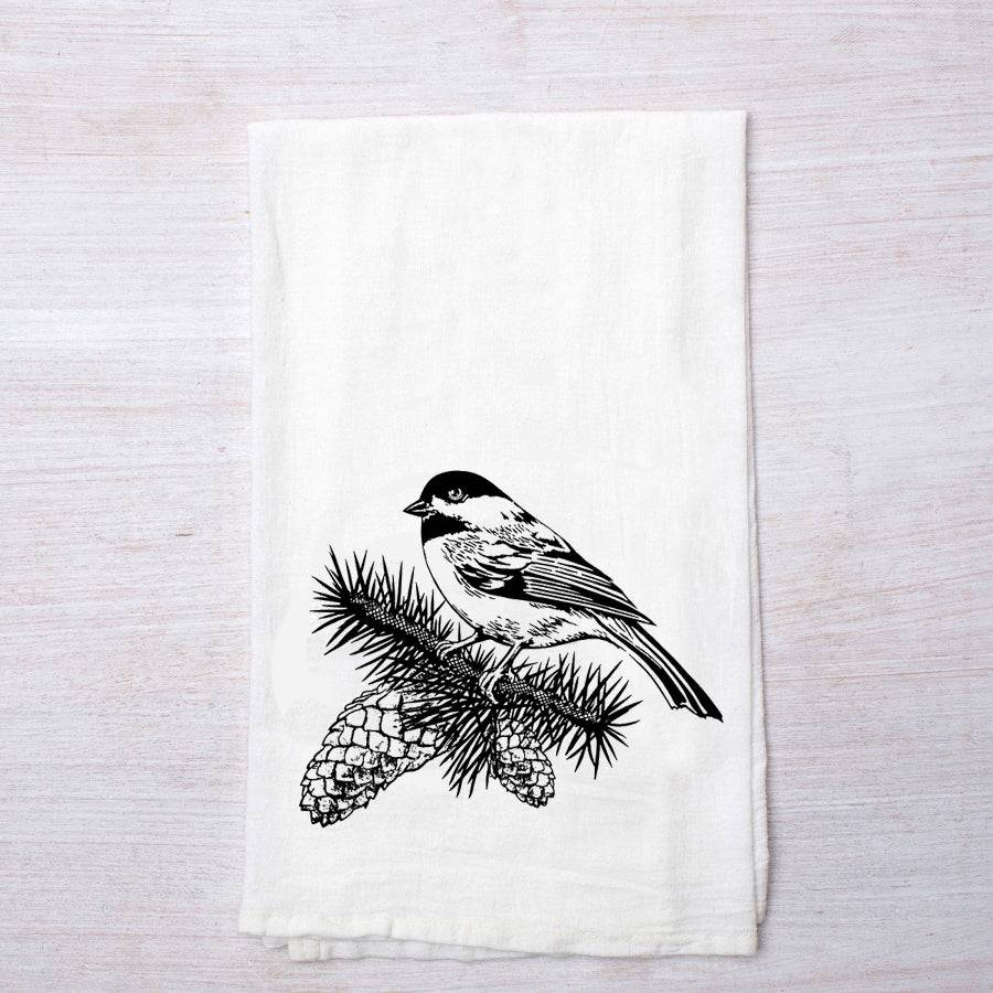Chickadee Flour Sack Towel-Tea Towel- Hand Towel - Counter Couture