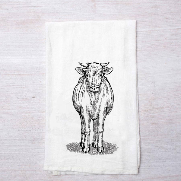 Cow Flour Sack Towel-Tea Towel- Housewarming Gift - Printed Tea Towel - Counter Couture