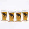 Crow Beer Pint Glasses set of 4 -Counter Couture