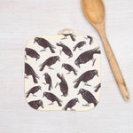 Crow Pot Holder - Machine Washable, Spooky Kitchen Decor - Counter Couture