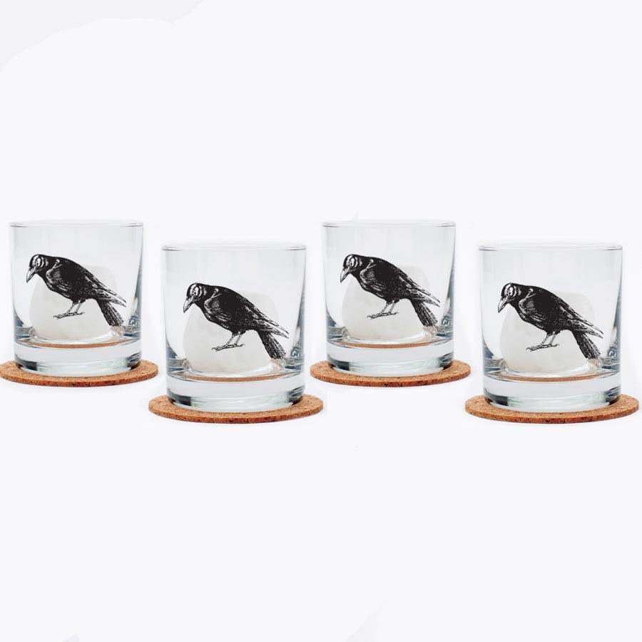 Crow Rocks Glass - 11oz Whiskey Glass - 100% Lead Free - Counter Couture