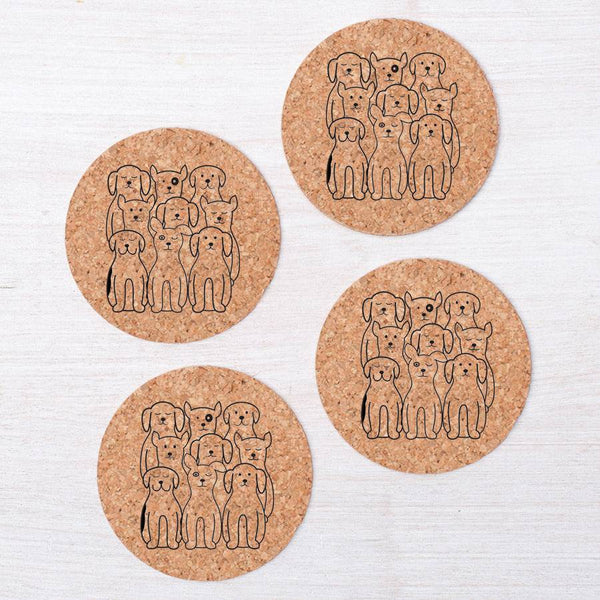 Dogs Cork Coasters-Counter Couture