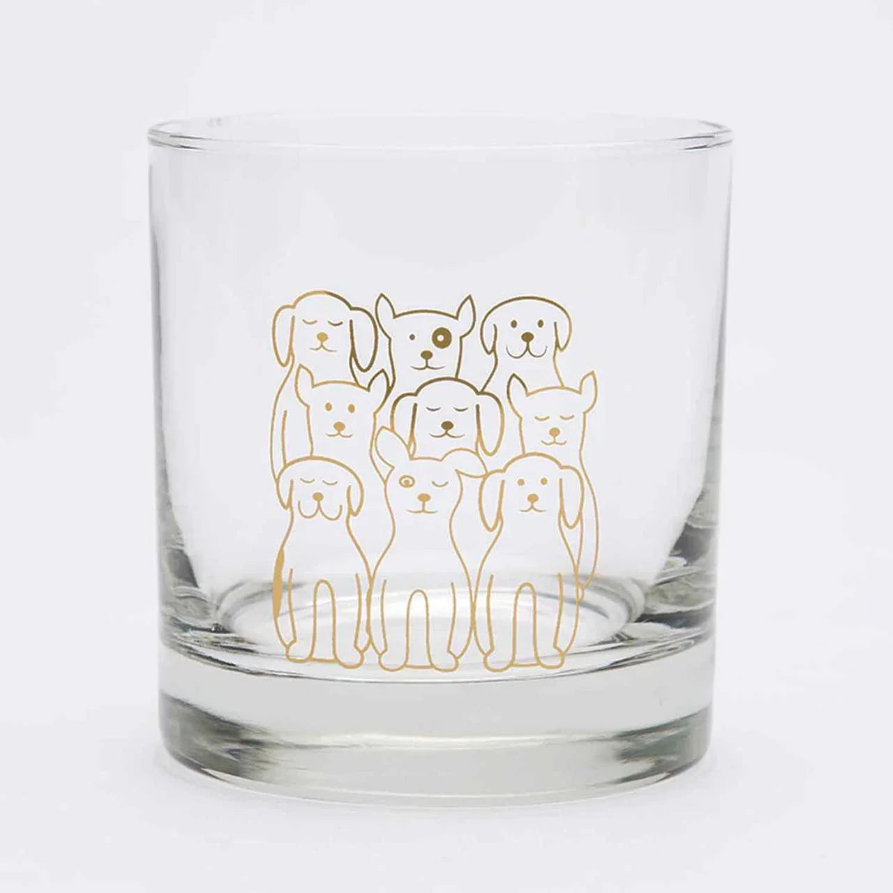 Dogs Rocks Glass - 11oz Whiskey Glass - Dogs on Dogs - Counter Couture