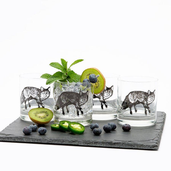 Fox Whiskey Glass Set of 4-Counter Couture