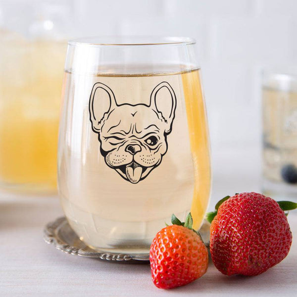 Frenchie Wine Glass-Counter Couture