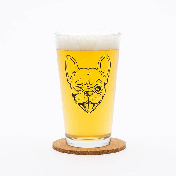 Frenchie Beer Pint Glass-Counter Couture