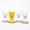 Frenchie Pint Glasses Set of 4 -Counter Couture
